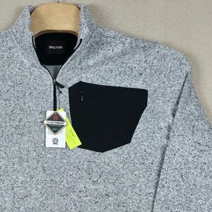 NWT TSLA Mens M 1/4 Zip Pullover Sweater Fleece Jacket Gray Athletic Performance